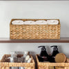 HOMESTEAD Water Hyacinth Storage Baskets, Long Narrow Rectangular Wicker Baskets for Bedroom, Living Room, Bathroom, Shelves - Set of 2